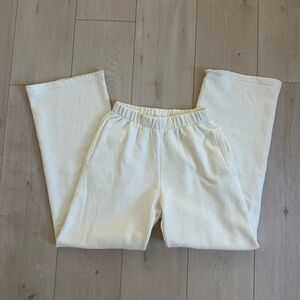 White Straight Leg Sweatpants